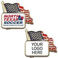 Stock U.S.A. Flag Lapel Pins with Custom Logo